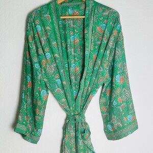 Silk Sari Kimono Robe